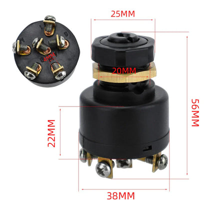 3 Position Outboard Ignition Start Switch with 6 Terminals for Boats