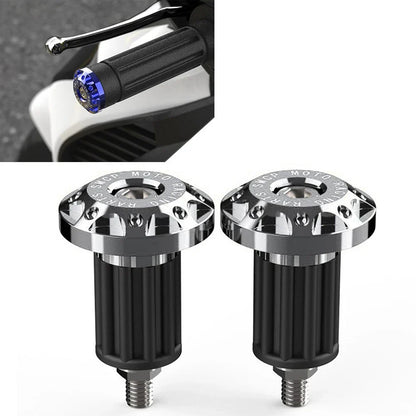 Motor Grey Dirt Bike 7/8'' CNC Handlebar Grips & End Cap Plugs