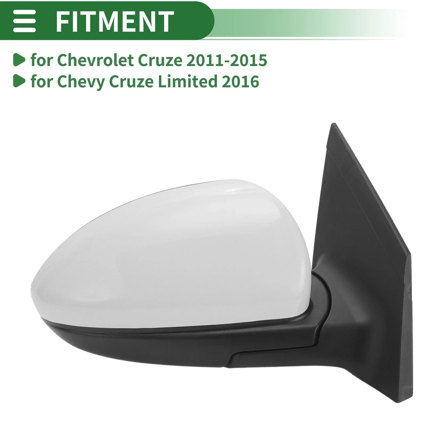 Passenger Side Door Mirror for Chevrolet Cruze (2011-2015) - 3 Pins Replacement