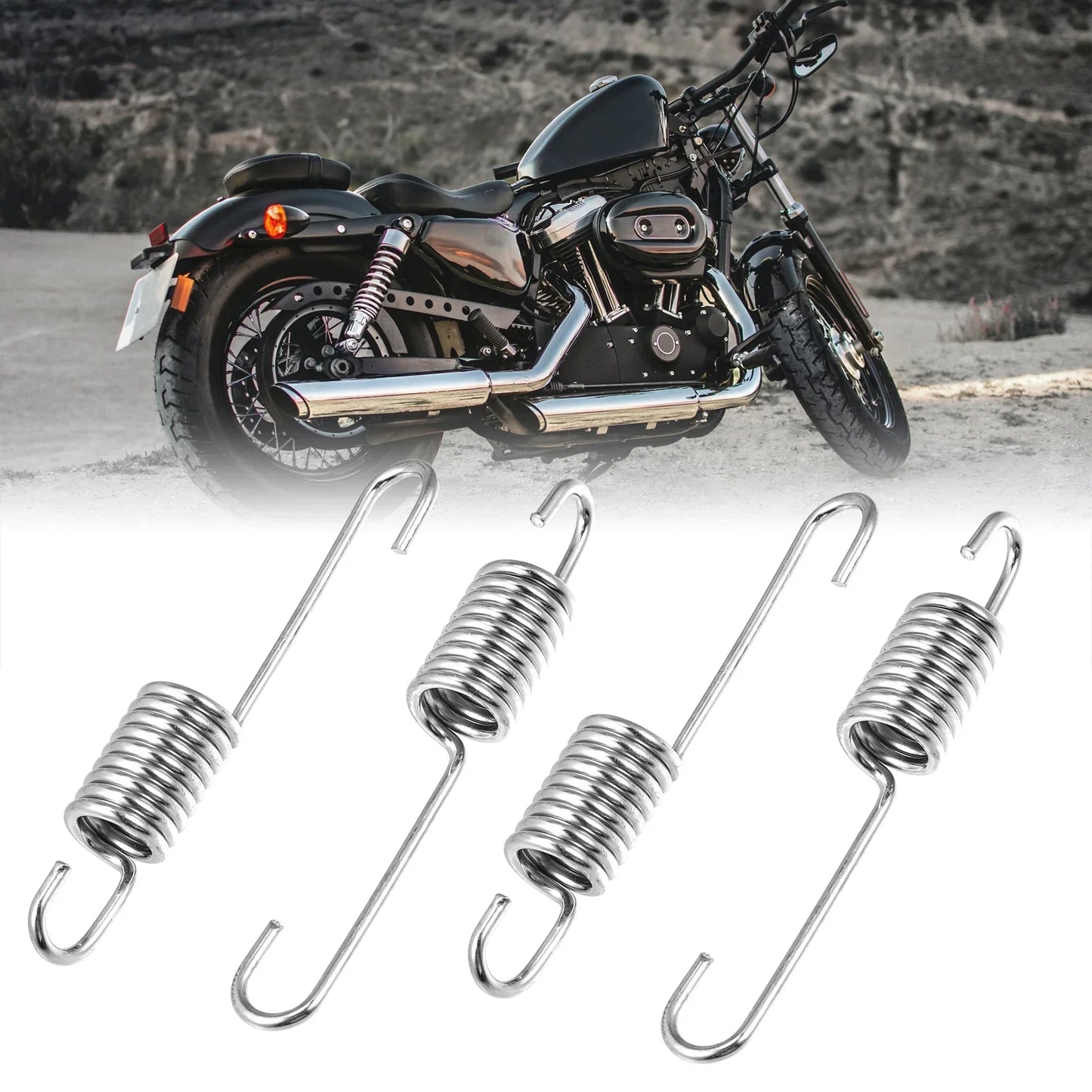 4 x 8.5cm Silver Tone Motorcycle Brake Pedal Return Springs for Honda