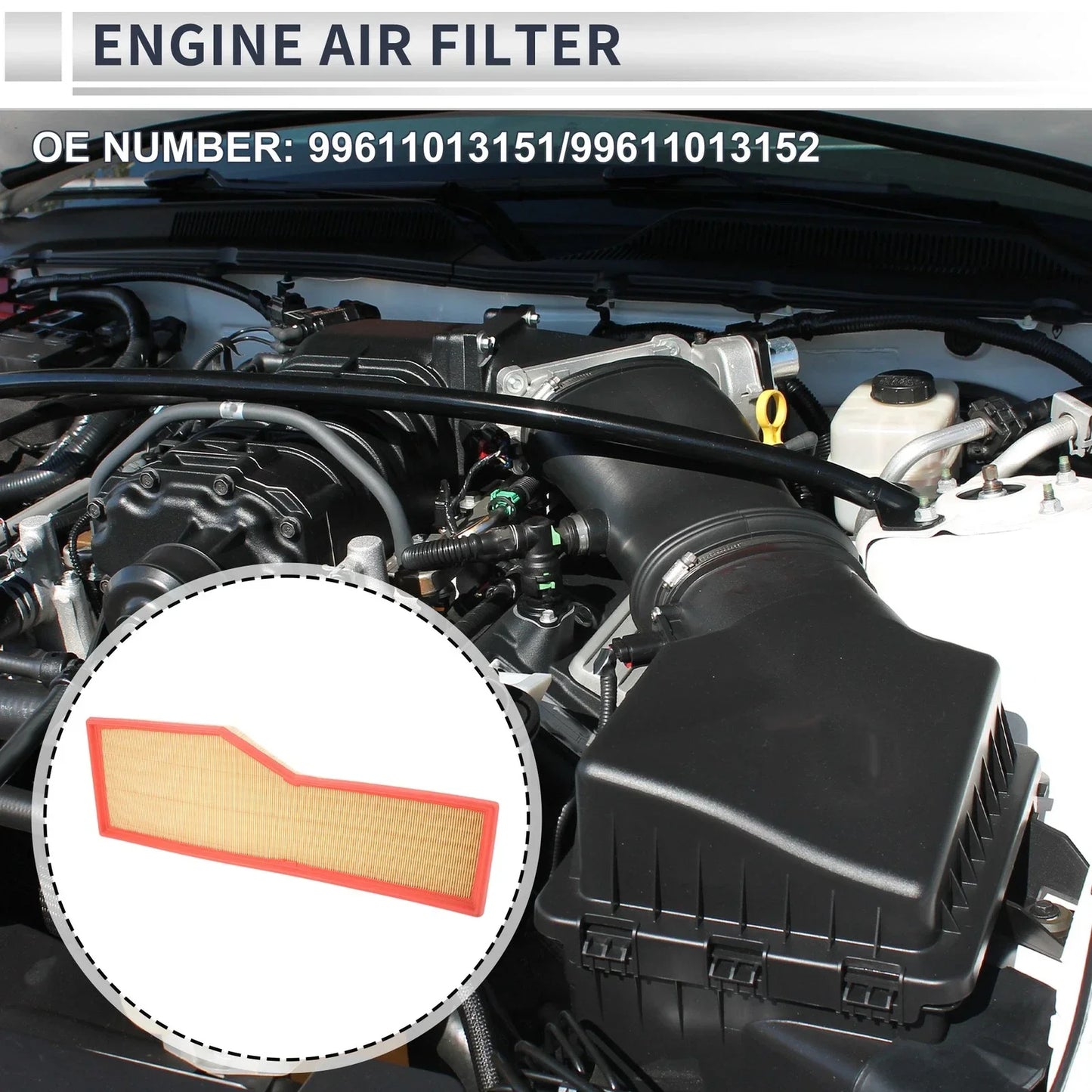 Car Engine Air Filter for Porsche 911 3.4L 3.6L (1999-2008) - 1 Pc