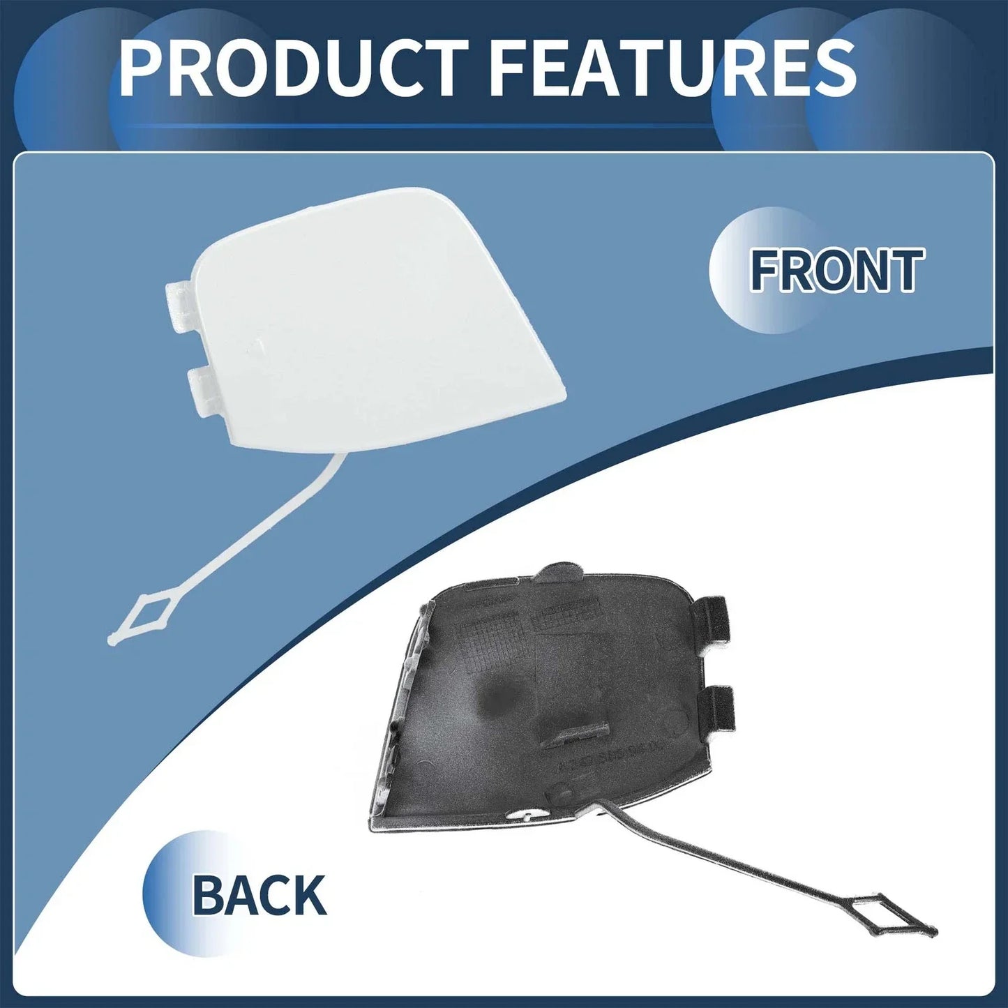 Front Bumper Tow Hook Cover for Mercedes-Benz W247 (2019-2023) White Metallic