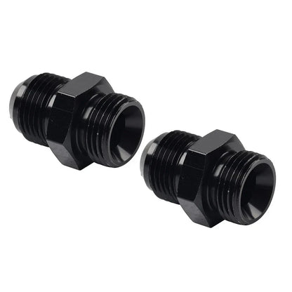 Black Aluminum AN10 Flare to 6AN ORB Male Fitting Adapter w/ O-Rings