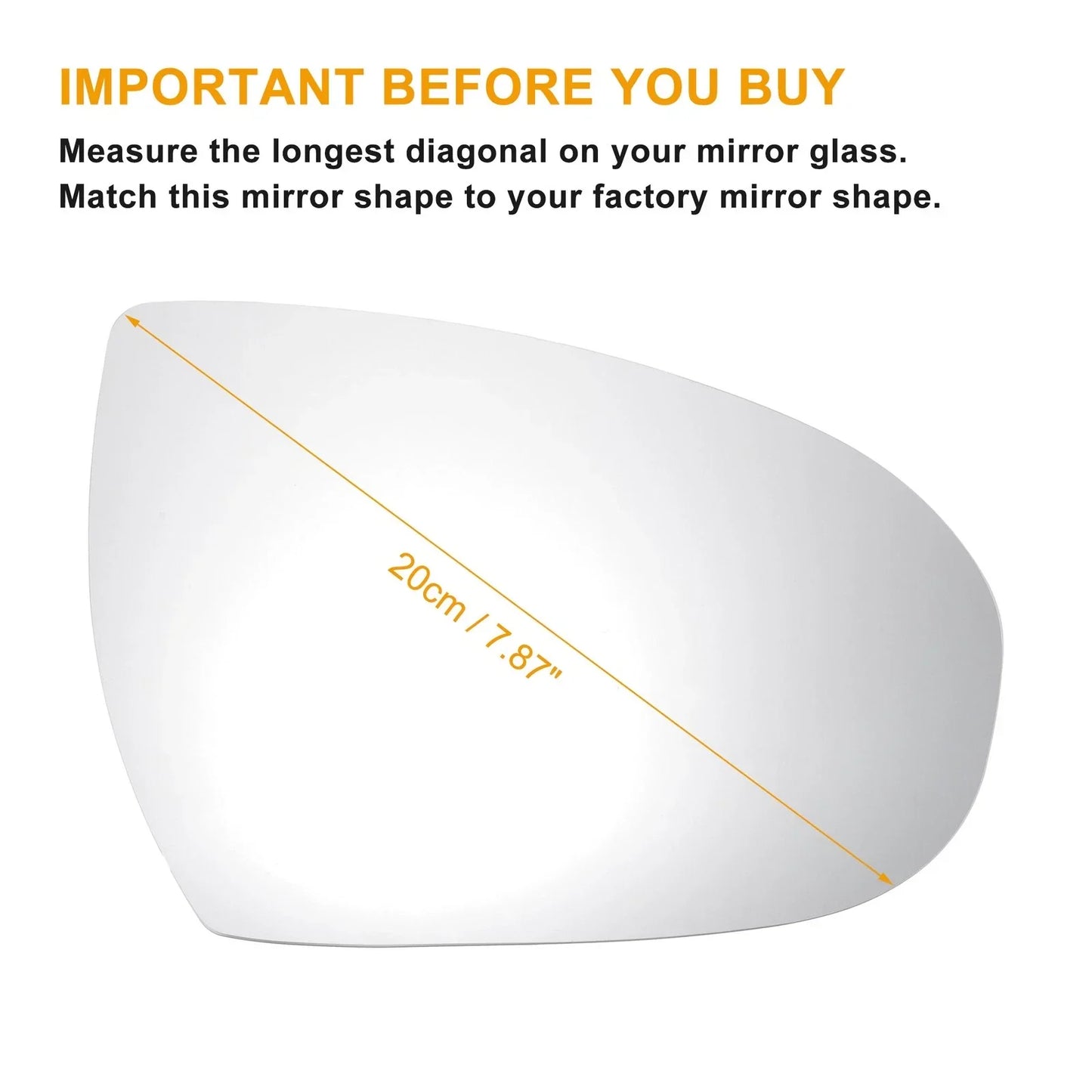 Right Side Heated White Mirror Glass for Hyundai Tucson (2015-2020)