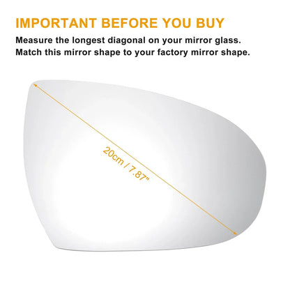 Right Side Heated White Mirror Glass for Hyundai Tucson (2015-2020)