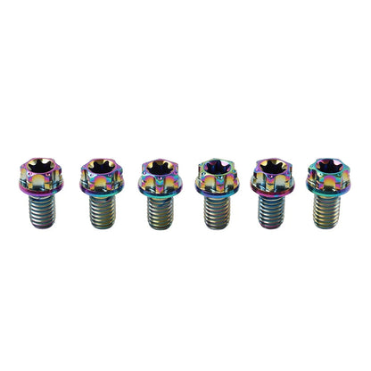 6pcs M6x10mm Titanium Torx Head Flange Screws for Bike Motorcycle