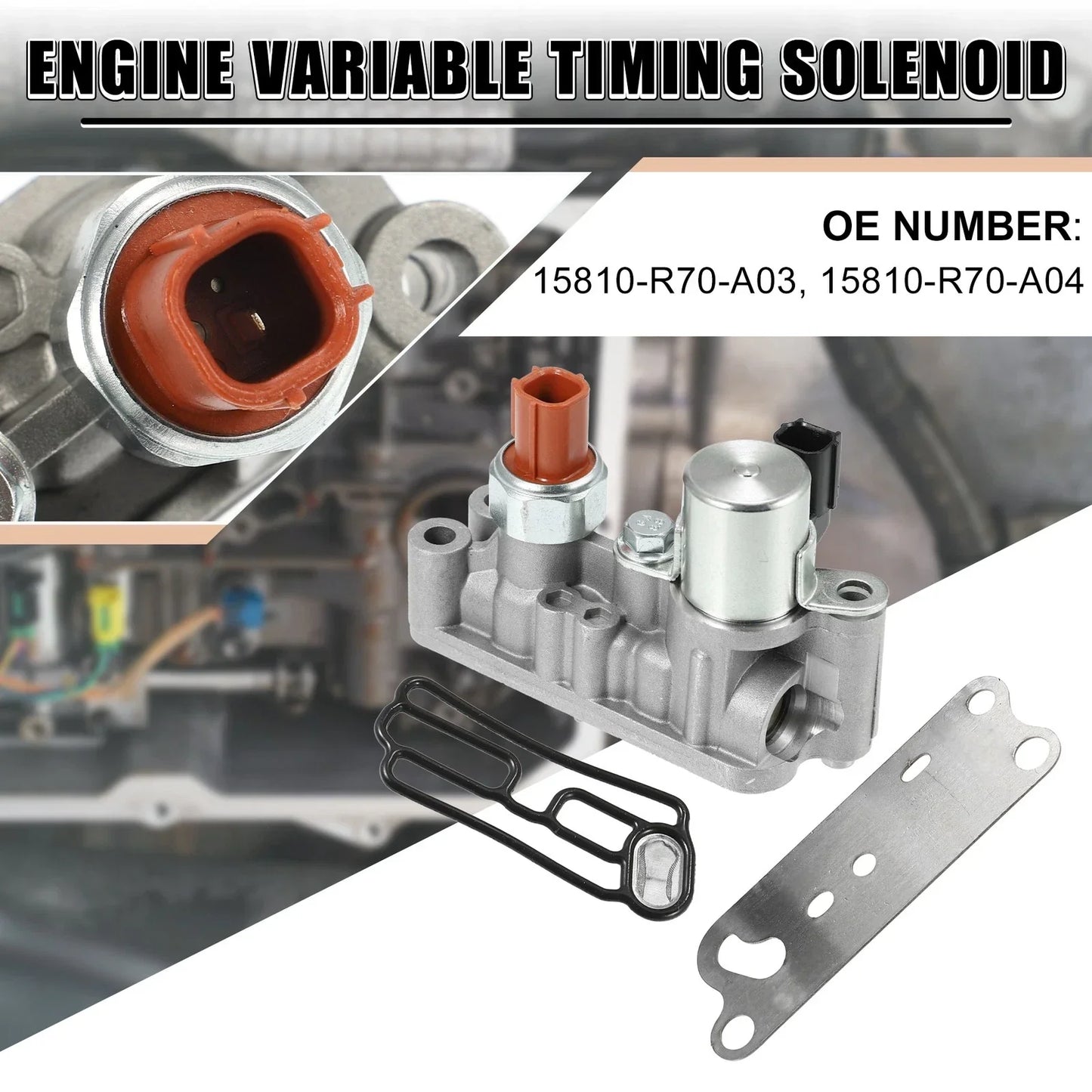 Engine Variable Timing Solenoid Assembly & Gasket Set for Honda Pilot, Accord