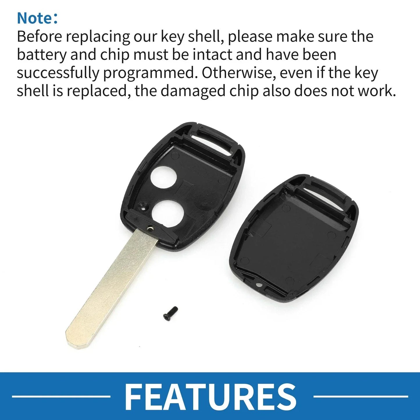 Keyless Entry Remote Fob Shell Case Set for Honda Civic (2006-2013)
