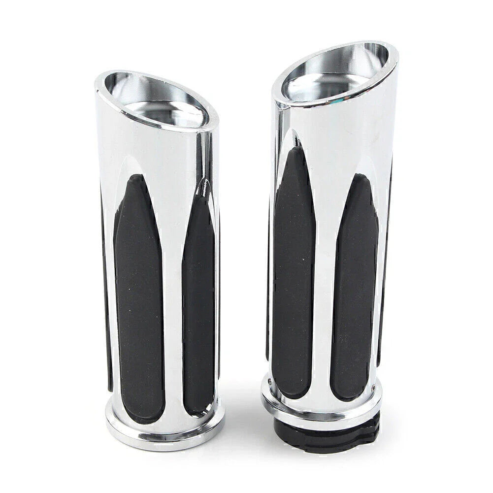 Chrome Soft Touch Hand Grips for Harley Touring Street Road Glide (2014-2023)