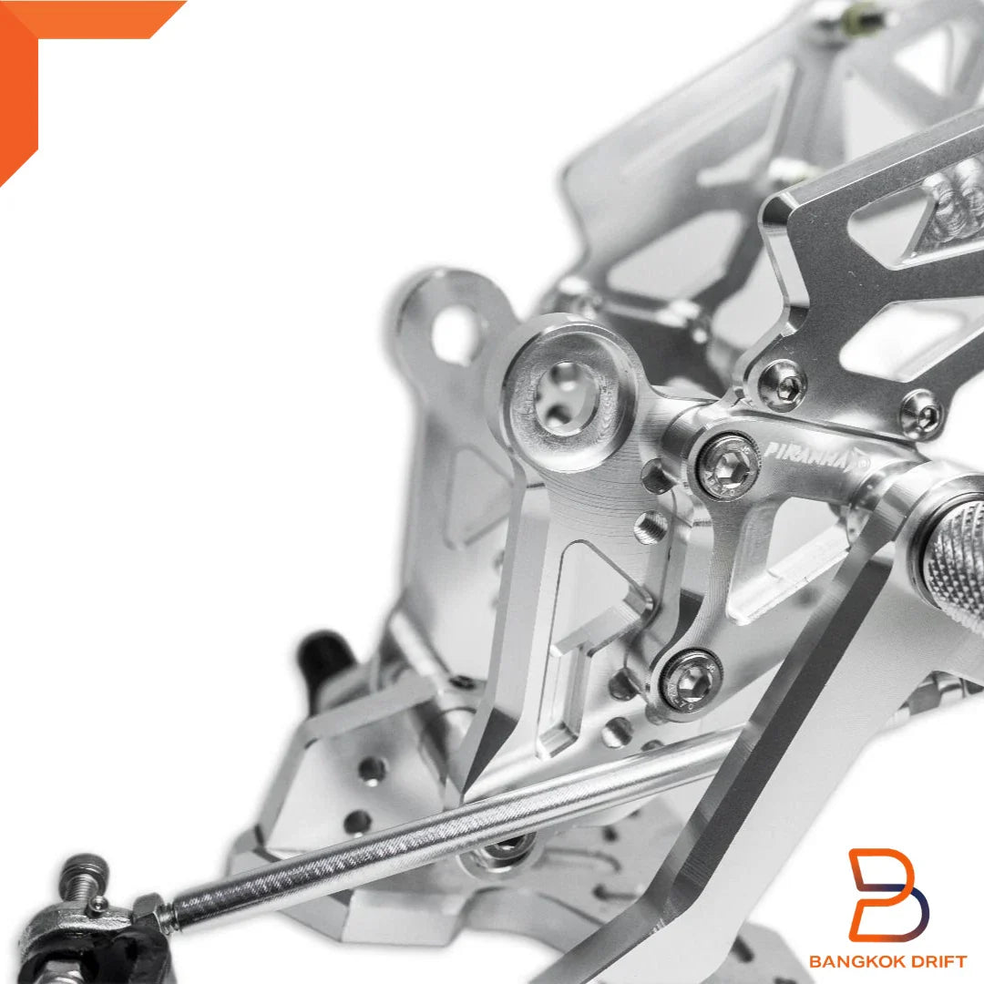 Silver Adjustable Rear Footpegs for Honda Monkey 125, Grom MSX125 (2018-2023)