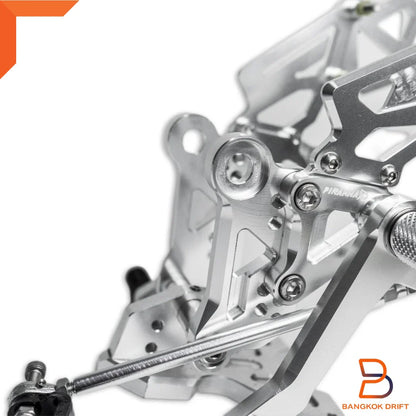 Silver Adjustable Rear Footpegs for Honda Monkey 125, Grom MSX125 (2018-2023)