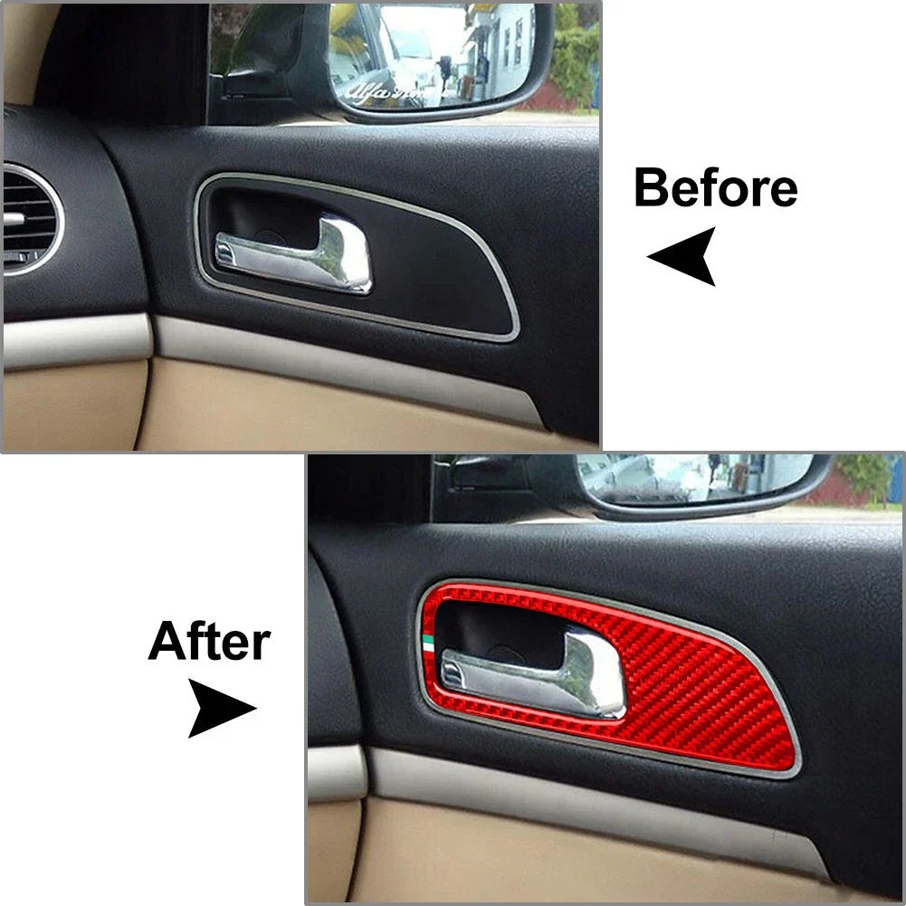 Carbon Fiber Interior Door Handle Panel Cover for Alfa Romeo 159 (2004-2012)