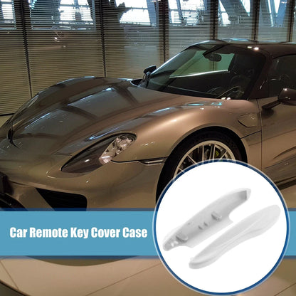 Car Remote Key Side Cover Case Set for Porsche Taycan 911 (2020-2021) White