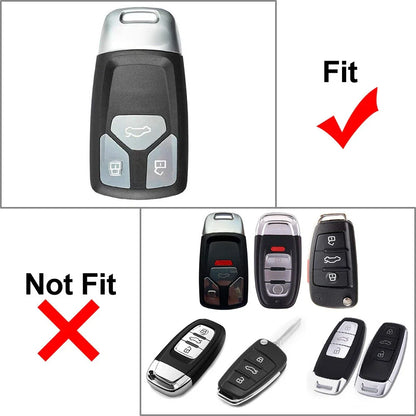 Silver 3-Button Smart Remote Key Fob Cover for Audi S5 Sportback (2018-2019)