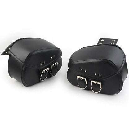 Black PU Leather Saddle Bags for Sportster Dyna Motorcycle
