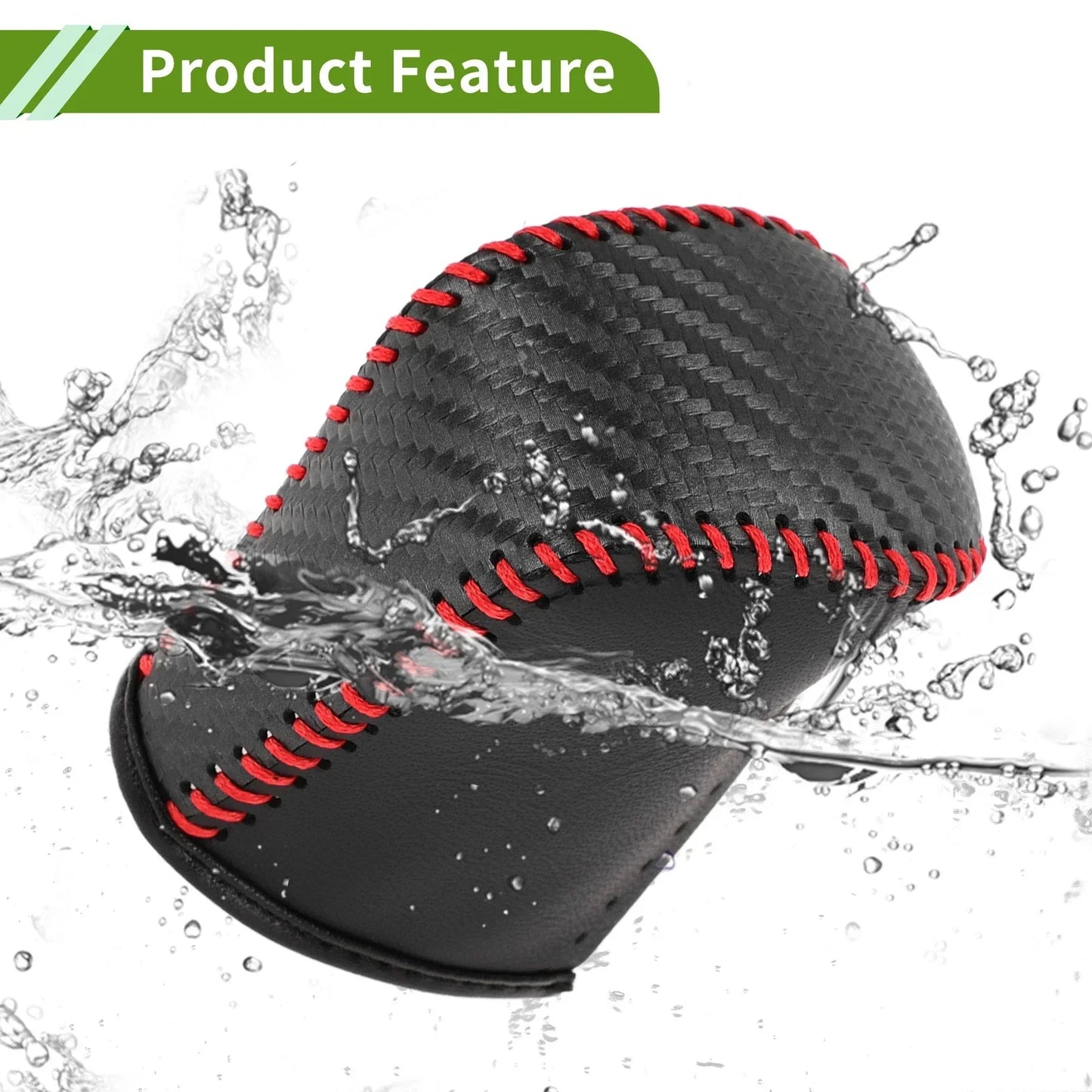 Car Gear Shift Knob Cover for Lexus RX300 2015-2022 Black Carbon Fiber Red