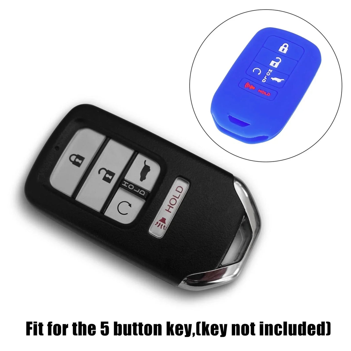 5 Button Key Fob Cover Case Blue for Honda Accord Civic CR-V (2016-2023)