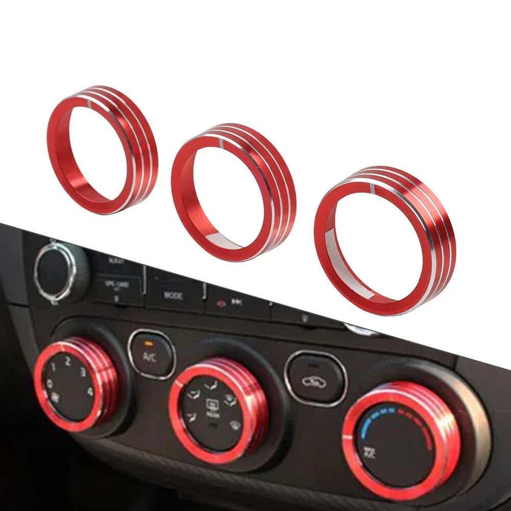 Red Center Console AC Switch Control Knob Ring for Kia Cerato K3 Forte (2017-2018)