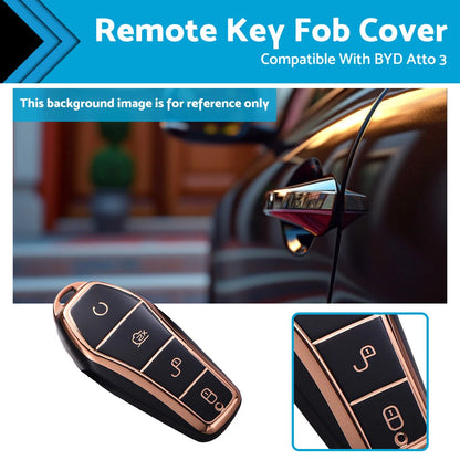 Black Remote Key Fob Cover for BYD Atto 3 (2022-2023)