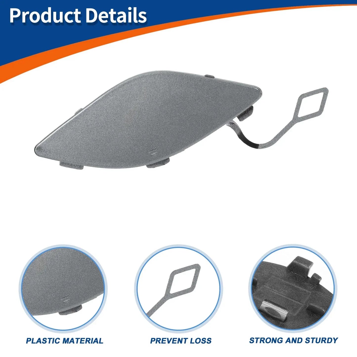 Front Car Bumper Tow Hook Cover for Mercedes-Benz A2078850123 (2012-2018)