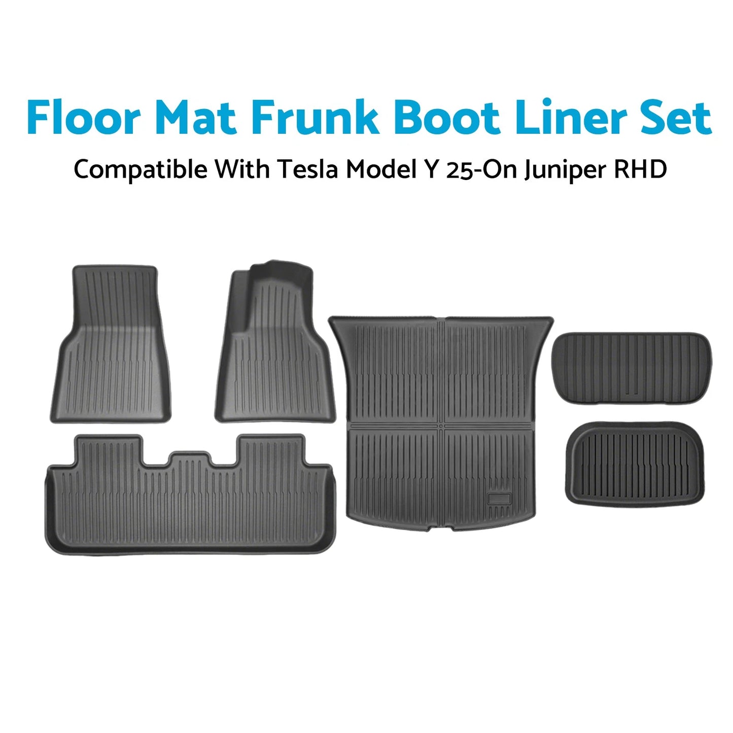 6Pcs Waterproof Floor Boot Mat Set for Tesla Model Y (2025-On)