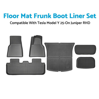 6Pcs Waterproof Floor Boot Mat Set for Tesla Model Y (2025-On)