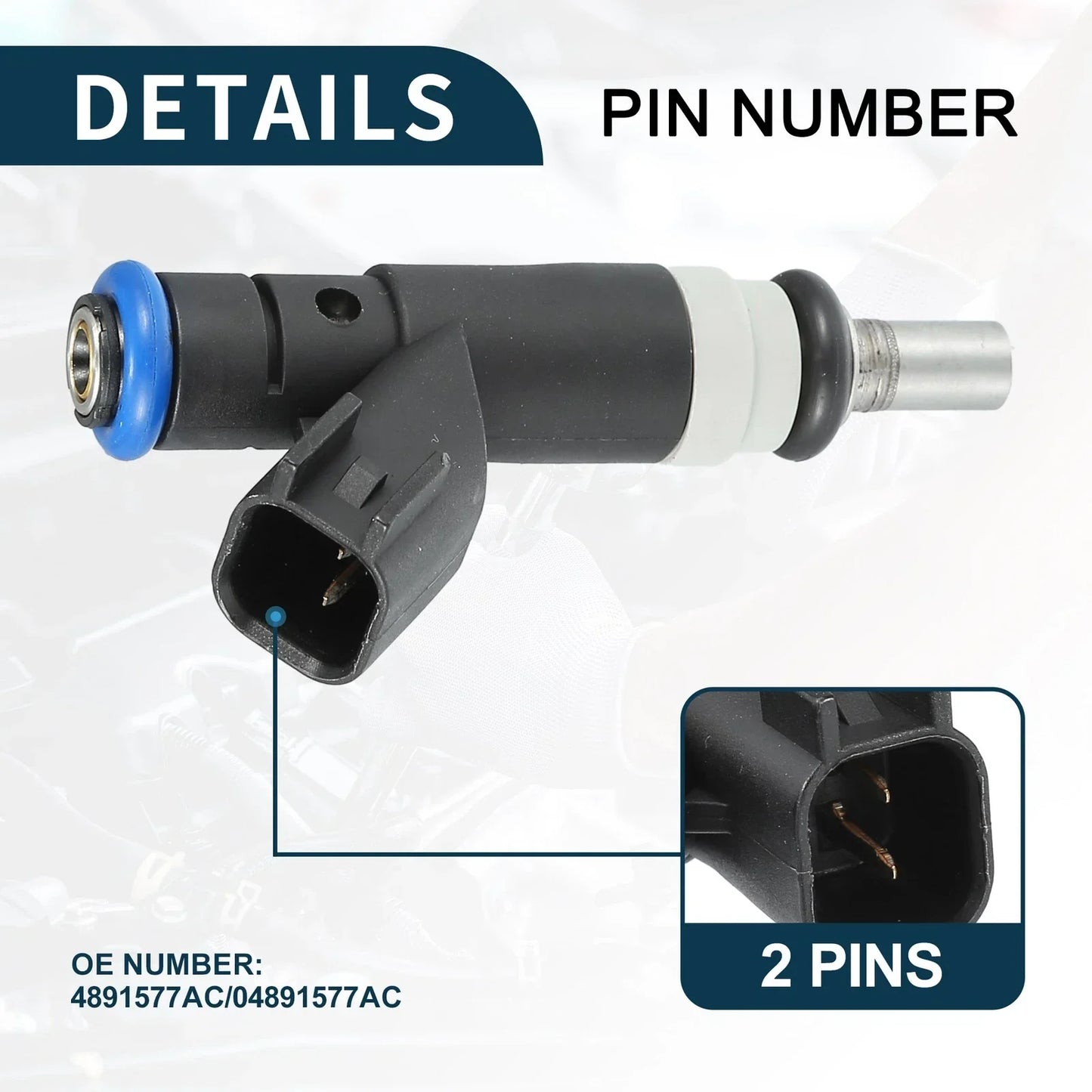 Fuel Injector 2.4L for Dodge Avenger (2008-2014) - Black 1 x Injector