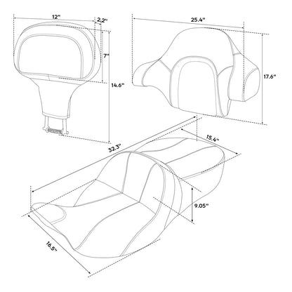 Rider Driver Passenger Seat & Backrests for Harley Touring Road Glide (14-23)