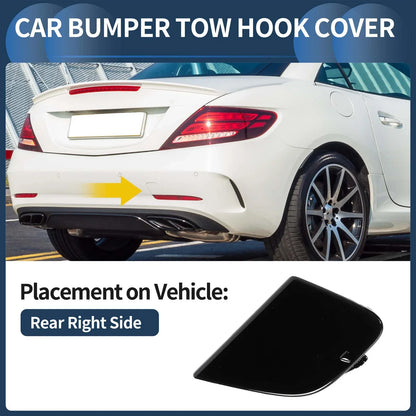 Rear Bumper Tow Hook Cover for Mercedes-Benz W172 R172 (2012-2019) Black