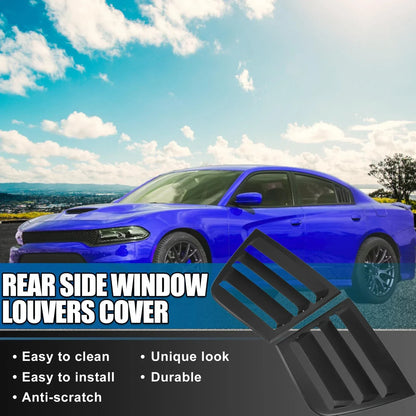 2 x Black Window Louvers for Dodge Charger (2011-2021) Air Vent Scoop Covers