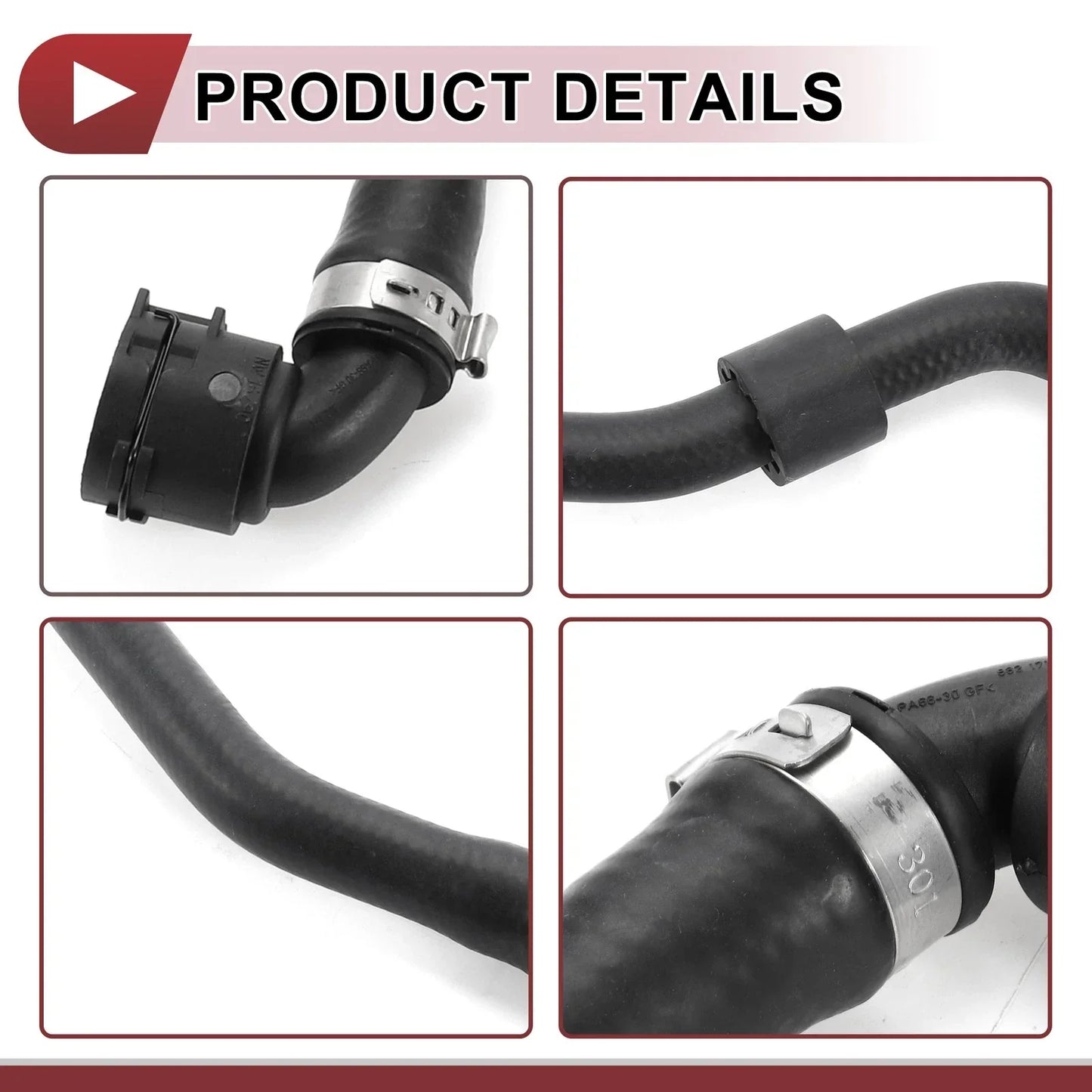 Heater Hose for Mercedes-Benz C300 2015-2018 2 x Rubber Black