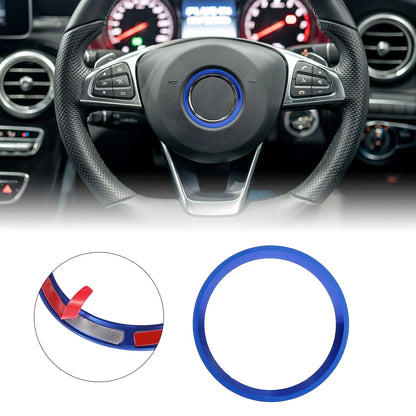 2" Blue Wheel Ring Cover Trim for Mercedes Benz C Class C200L E300L GLA220 CLA