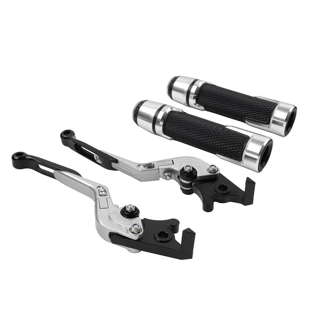 Silver Extendable Brake Clutch Lever Grip Set for BMW S1000XR (2015-2021)