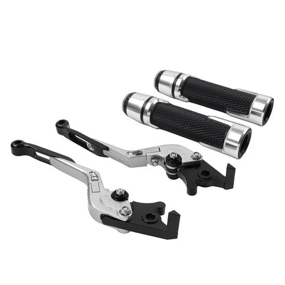 Silver Extendable Brake Clutch Lever Grip Set for BMW S1000XR (2015-2021)