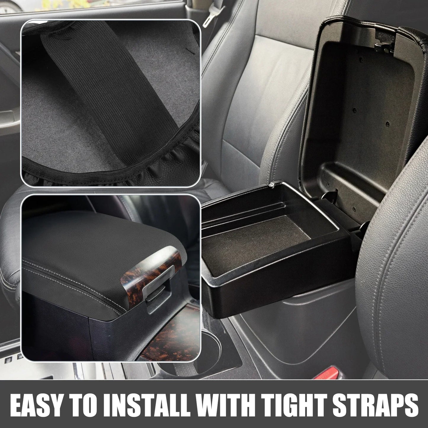 Car Center Console Armrest Cover for Dodge Charger (2011-2023) Black Gray