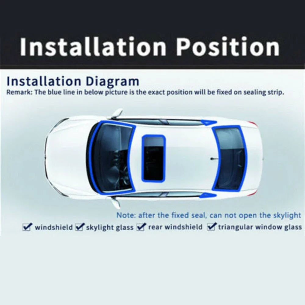 Rubber 300cm Car Rear Front Windshield Trim Moulding Weatherstrip Seal Strip