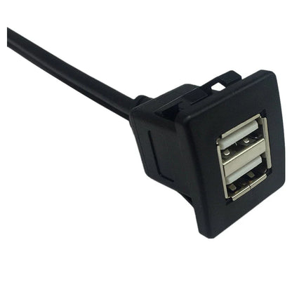 USB Dual Male to Female Car Dash Charger Socket Extension Cable 1M