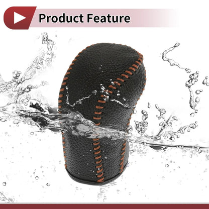 Car Gear Shift Knob Cover for Hyundai Tucson 2015-2018 Black Brown Faux Leather