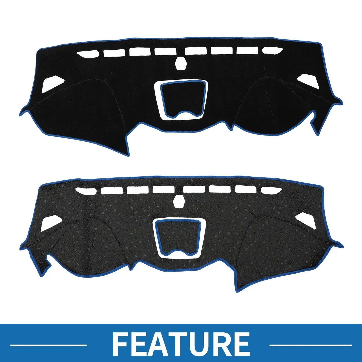 Dashboard Cover Mat for Hyundai Santa Fe Sport (2013-2018) Black Blue