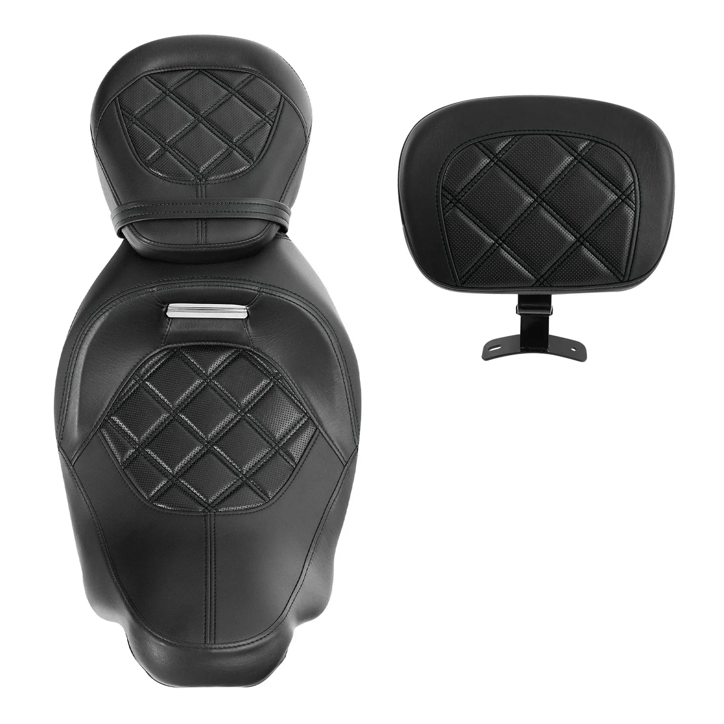 Black Driver & Passenger Front Backrest Seats for Harley Electra Glide (09-23)