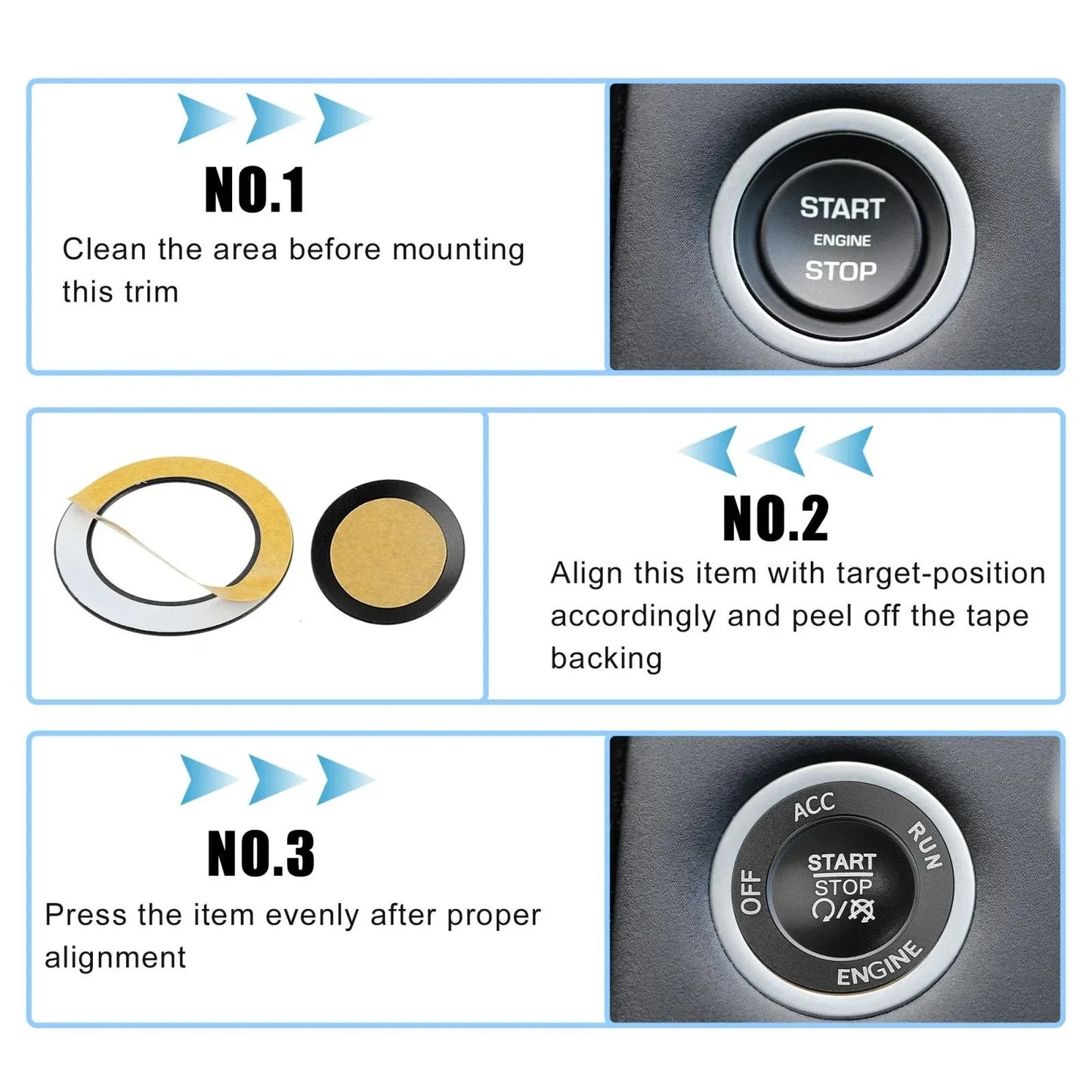 Engine Start Stop Push Button Cover Kit for Dodge Charger Challenger (2015-2023)