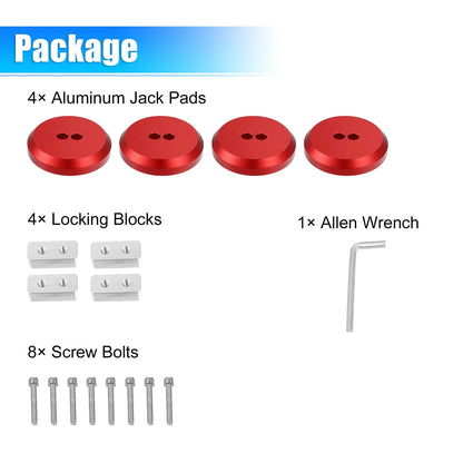 4 Pcs Jack Pad for Chevrolet Corvette C5 (1997-2004) & Porsche Frame Rail Red
