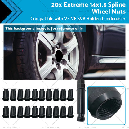 20x Extreme 14x1.5 Spline Wheel Nuts for VE VF SV6 Holden Landcruiser