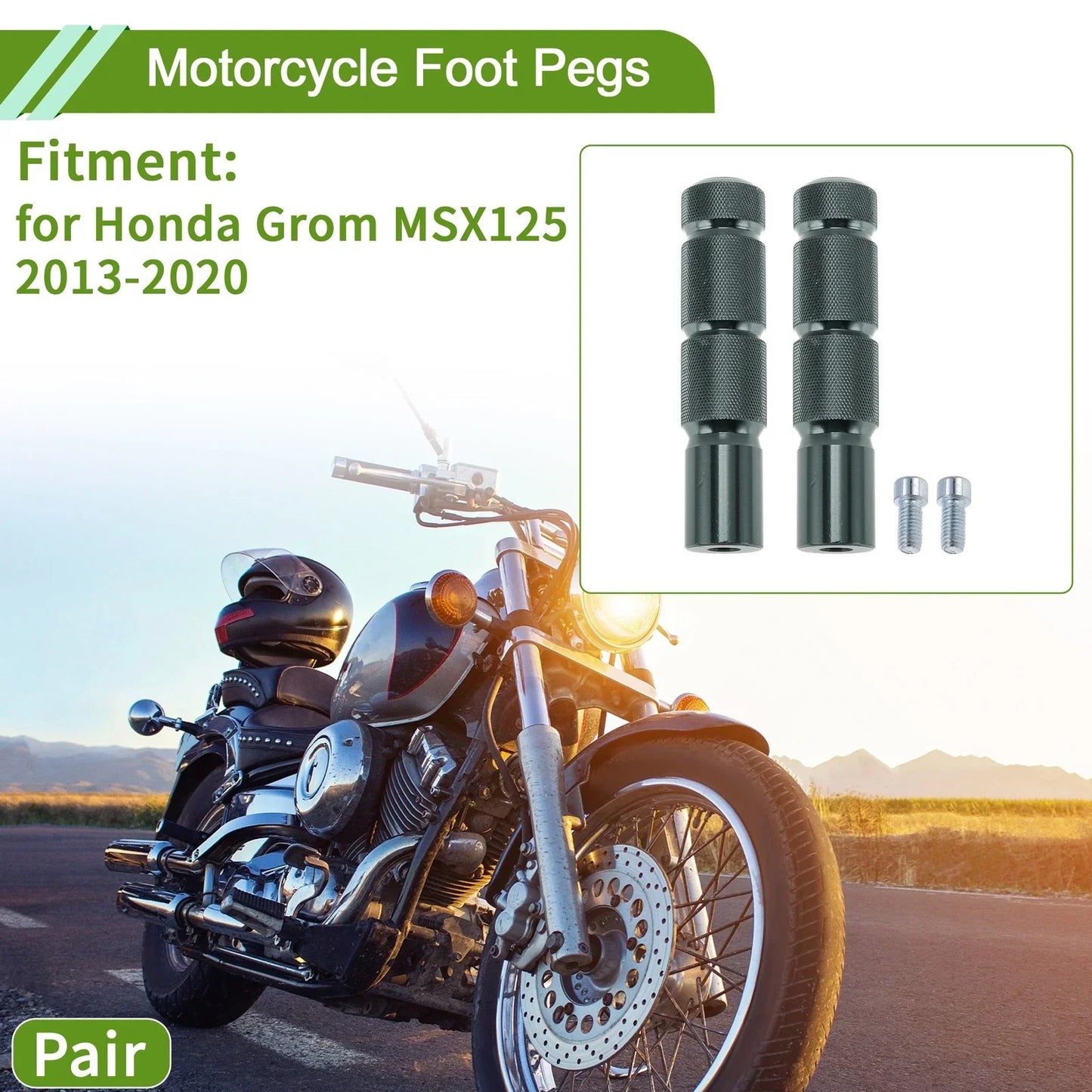 Motorcycle Foot Pegs for Honda Grom MSX125 2013-2020 Aluminum Alloy Gray