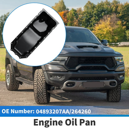 Engine Oil Pan for Dodge Ram 2500 2011-2020 Steel Black
