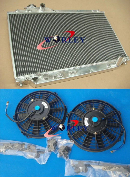 Aluminum Radiator & Fans for Toyota Supra JZA80 Turbo (1993-1998)
