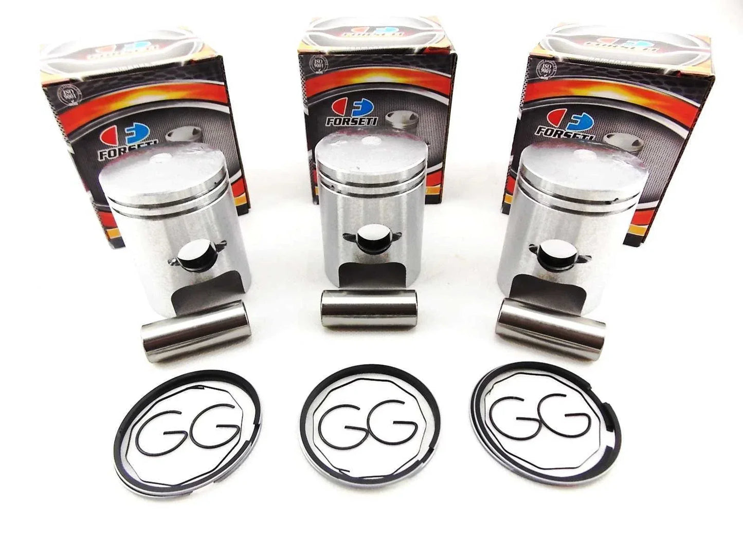 1. 1.00mm O/S Piston Kit with 46mm Rings & Pins for Kawasaki S1 KH250 (73-76)