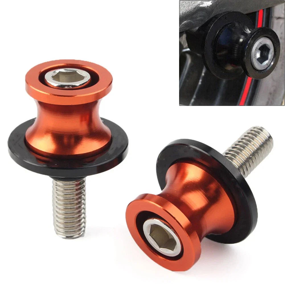 10MM Swingarm Spools Slider Screws for KAWASAKI ZX6R (1998-2011) Orange CNC