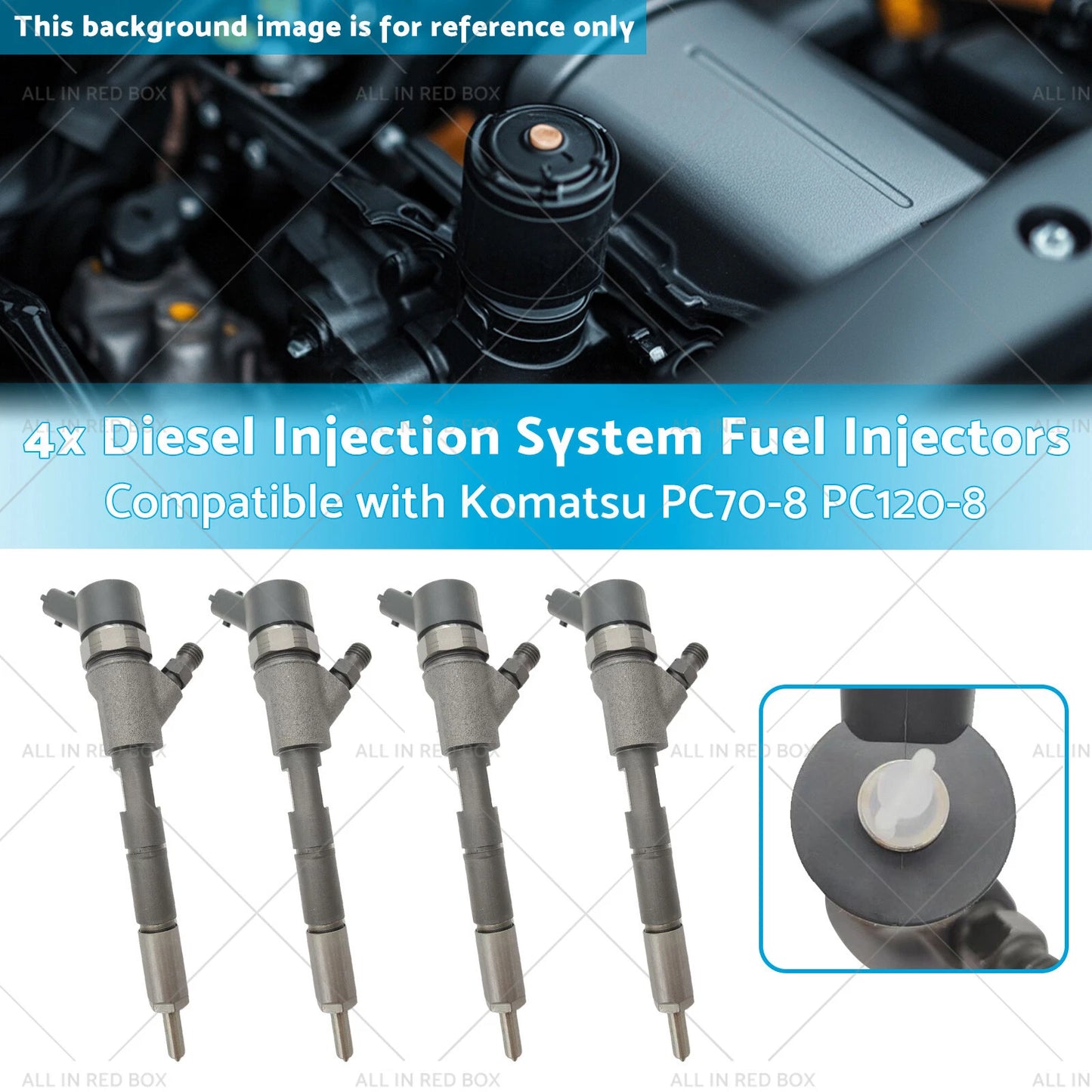 4 x Diesel Fuel Injectors for Komatsu PC70-8 PC120-8 (2008-2018)