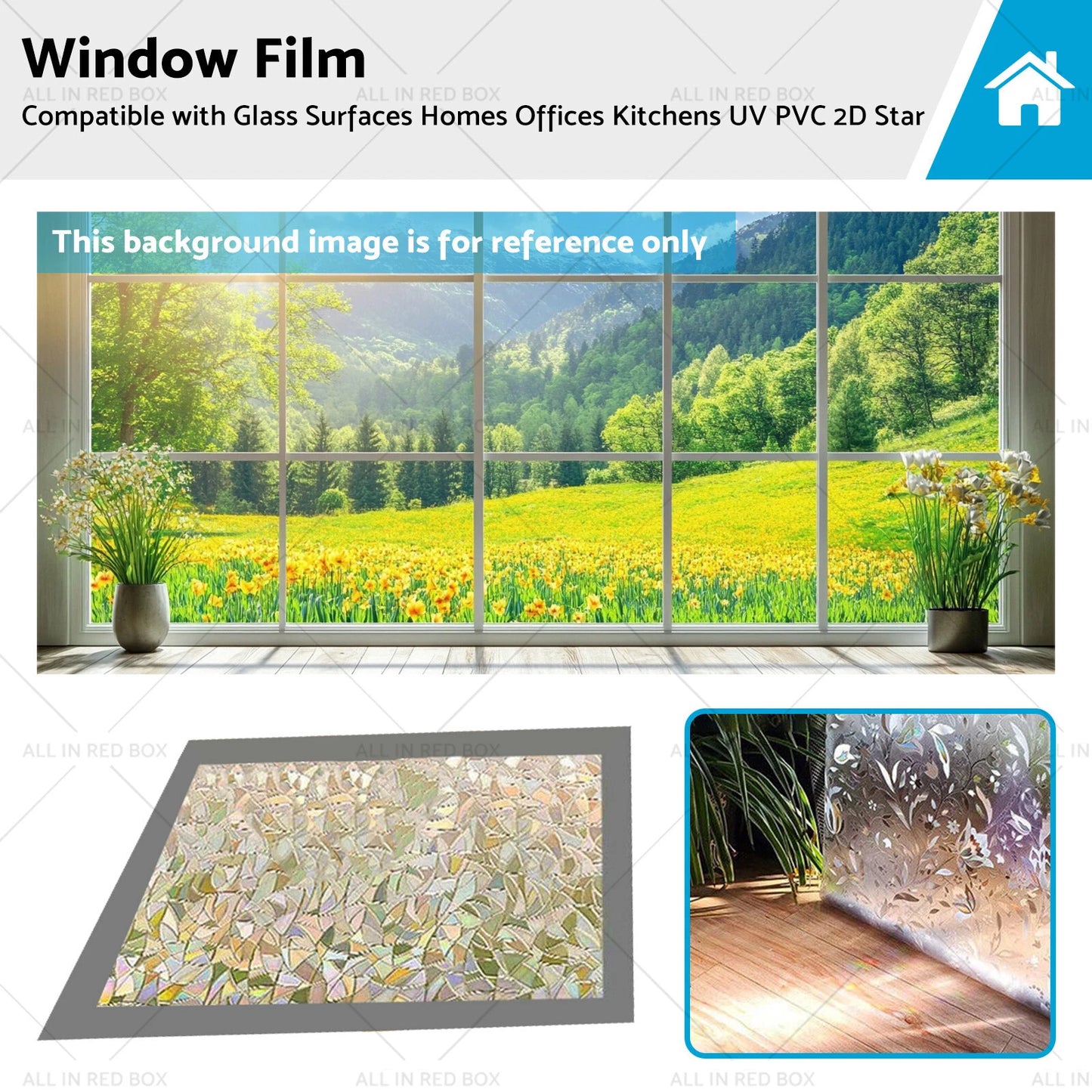 Static Cling Window Film Privacy Glass Sticker for Universal Fit